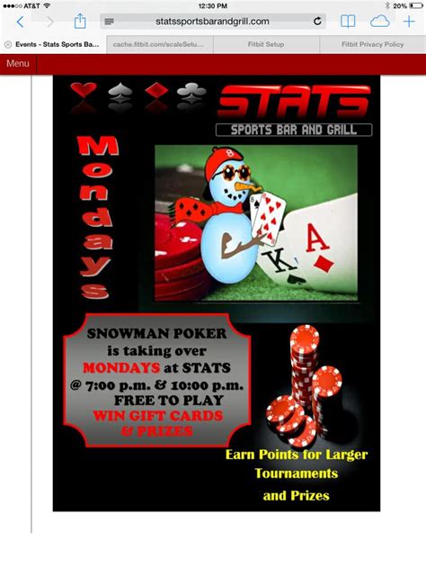 Snowman Poker League Calendar